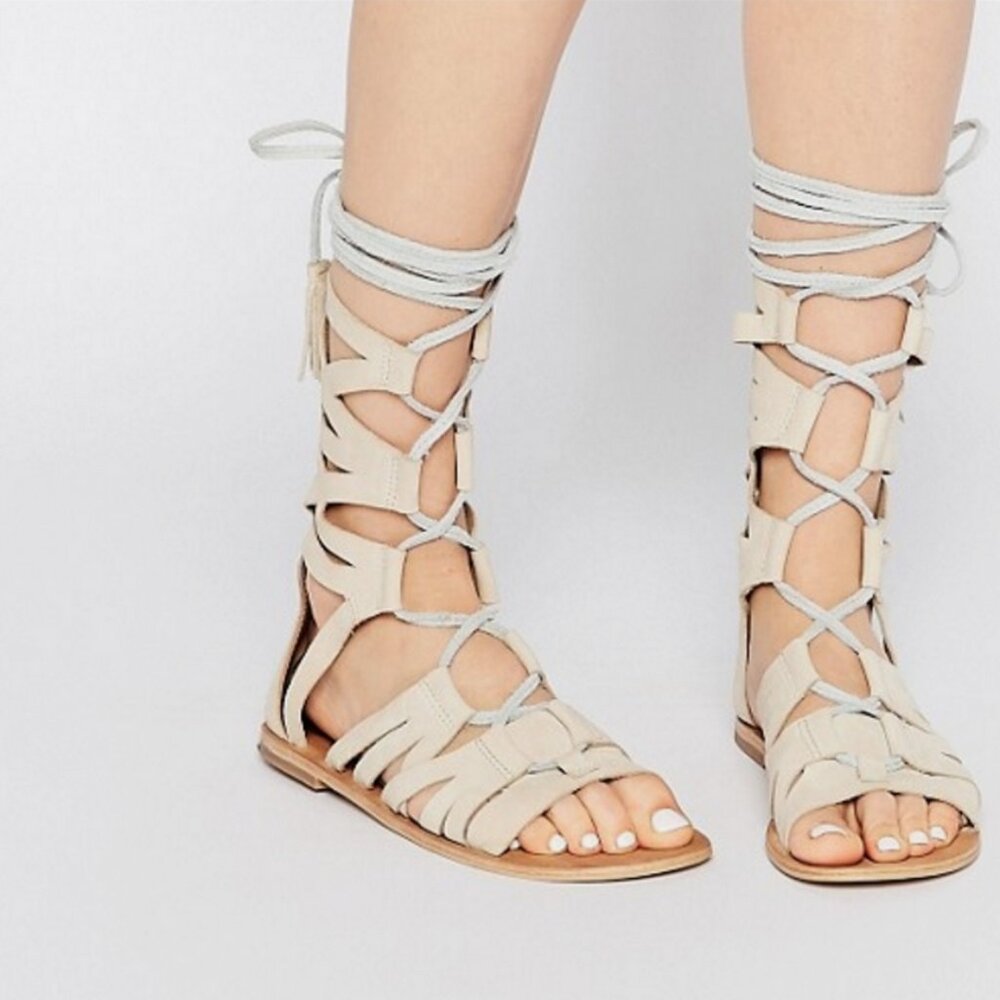 NWOB Free People Mesa Verde Tall Gladiator Sandal in Bone